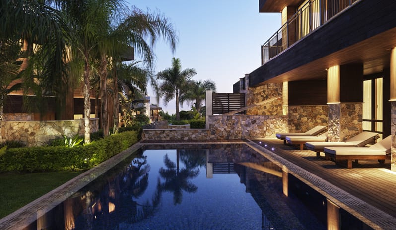 PHOTO 11 Parklane Limassol - Accommodation - Park Villa 2 bed -  Swimming Pool Night LR (3)